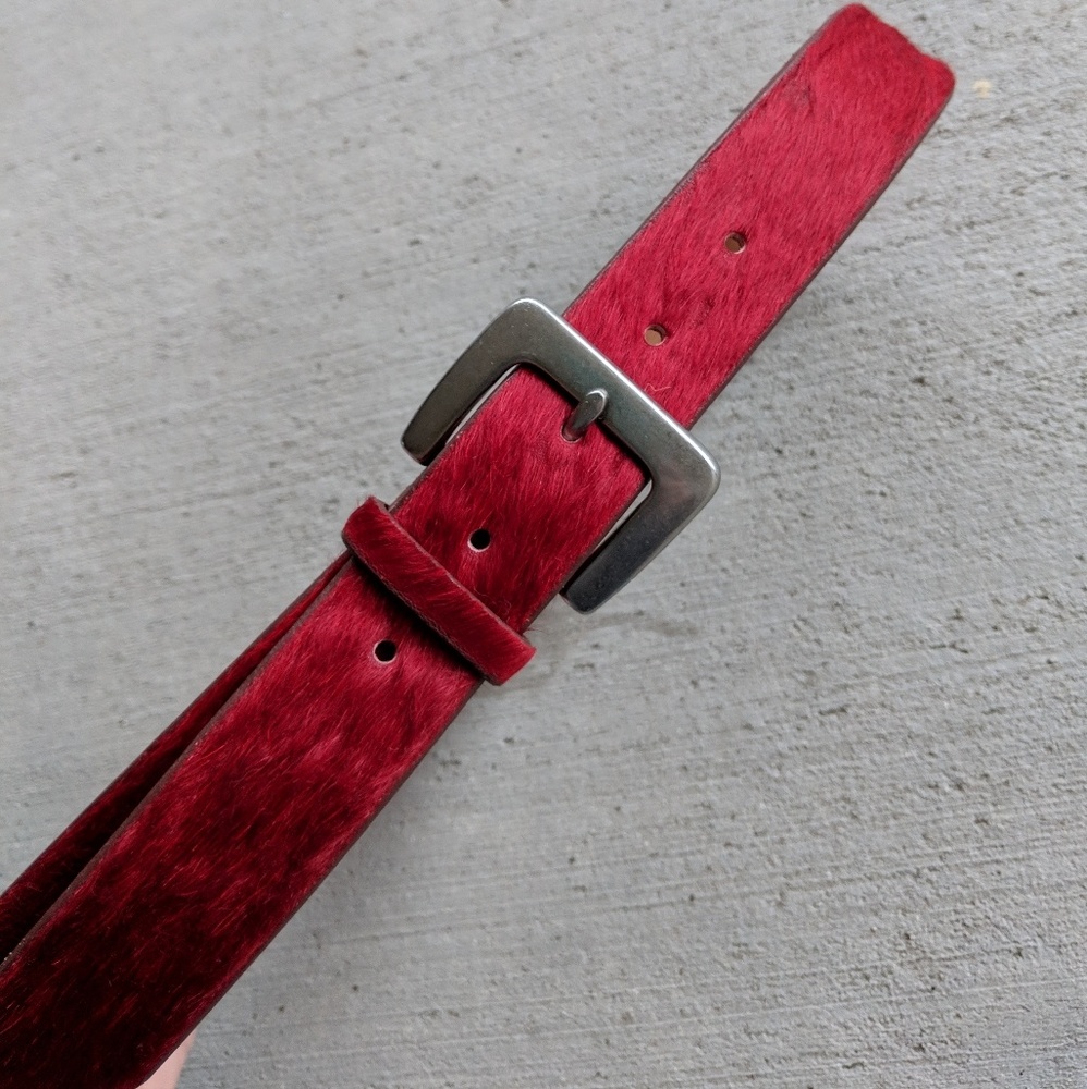 GAP | Leather Belt with Red Calf Hair